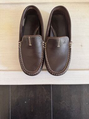 Jacadi Dark Brown Leather Moccasin Loafers for Kids